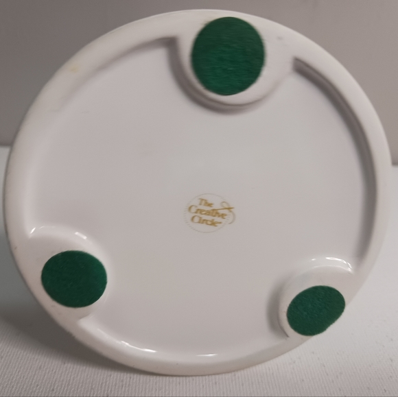 Creative Circle 6 in porcelain candlestick, hollyhock and butterfly white gold t - Picture 5 of 5